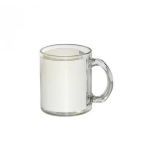 CANECA SUBLIMATICA CRISTAL C/TARJA BRANCA 325ML