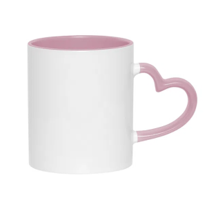 CANECA SUBLIMATICA CER INT CORACAO ROSA 325ML